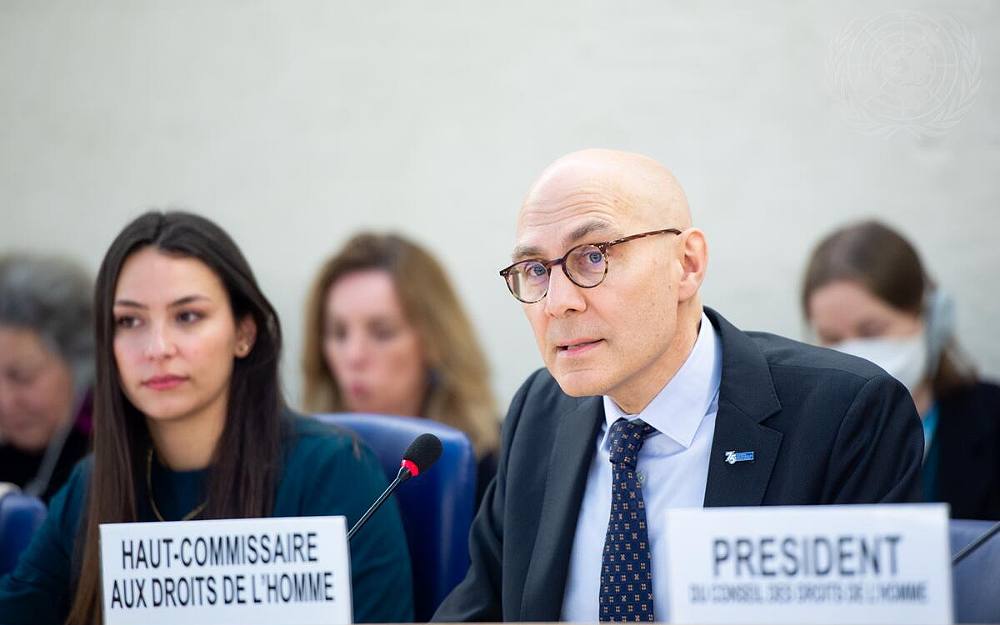 At the 52nd session of the Human Rights Council,   UN High Commissioner for Human Rights,Volker Türk addresses the High-Level Session in Geneva,Switzerland on February 27,2023-UN Photo by Violaine Martin 